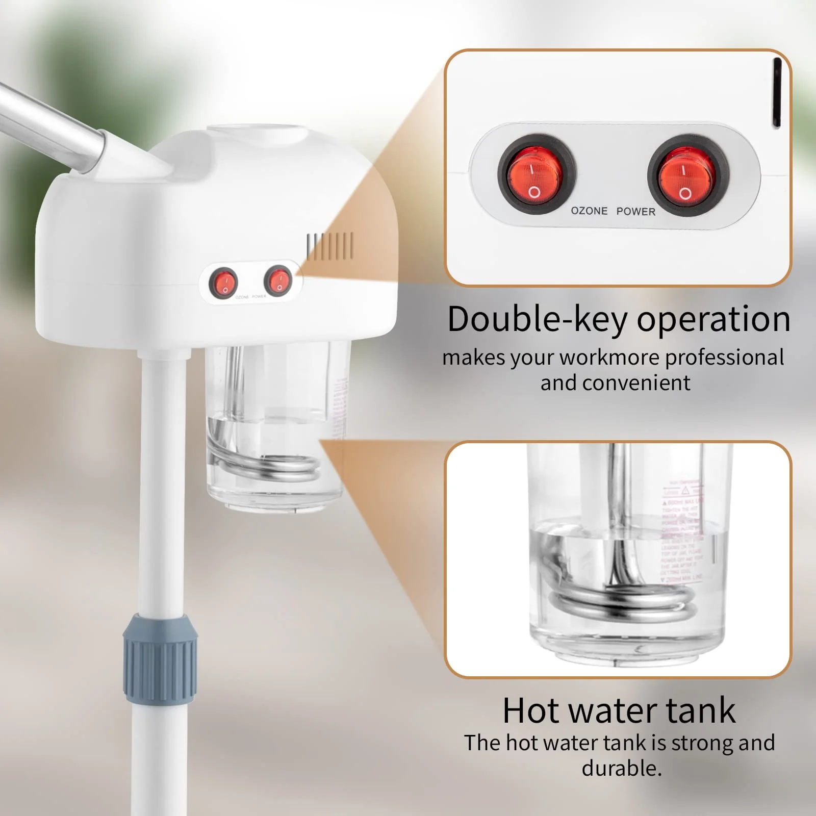 OmySalon 2 in 1 Facial Steamer with 3X Magnifying Lamp - Image 4