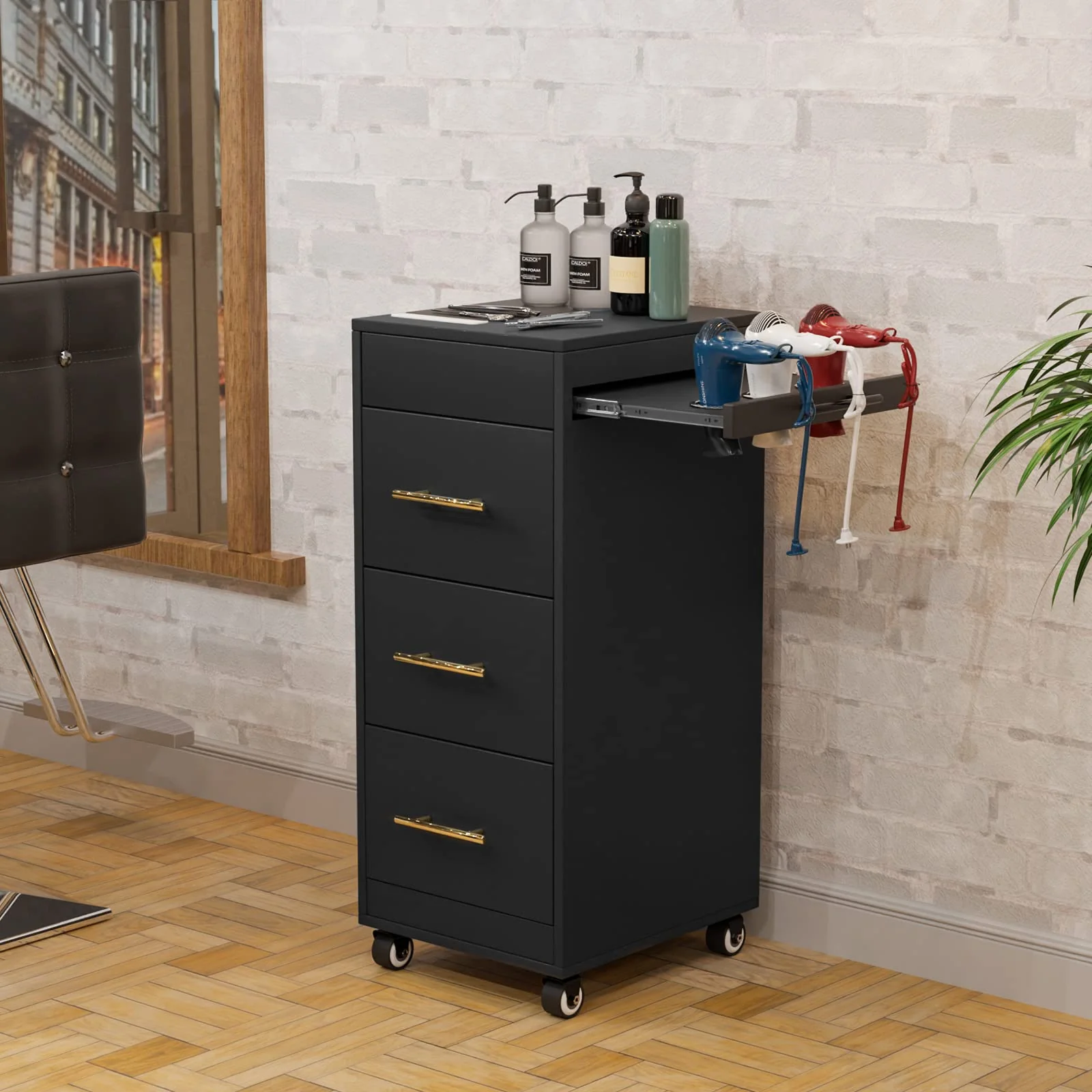 OmySalon 4 Operator Classic Mobile Salon Package Black - Image 3
