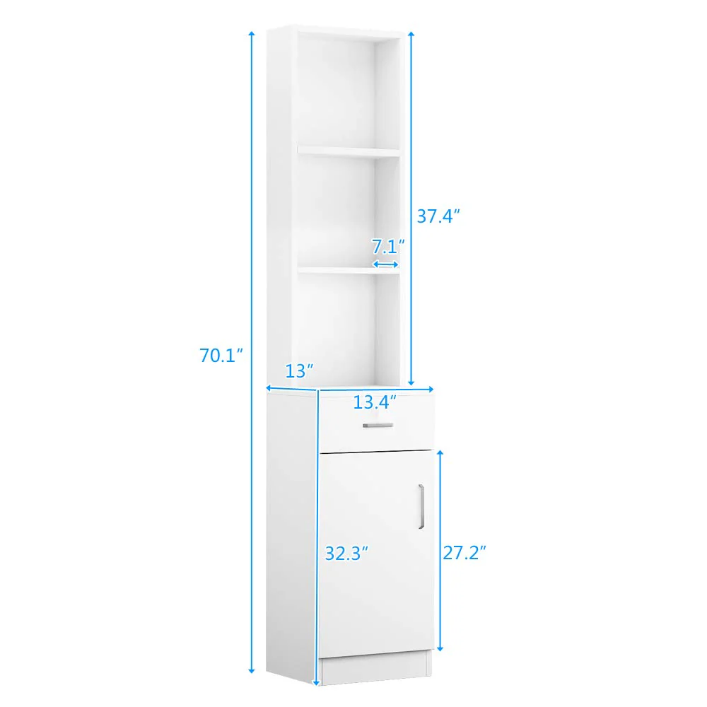 OmySalon FSS-01 Barber Storage Station Cabinet w/5 Compartments 1 Drawer 1 Door - Image 9