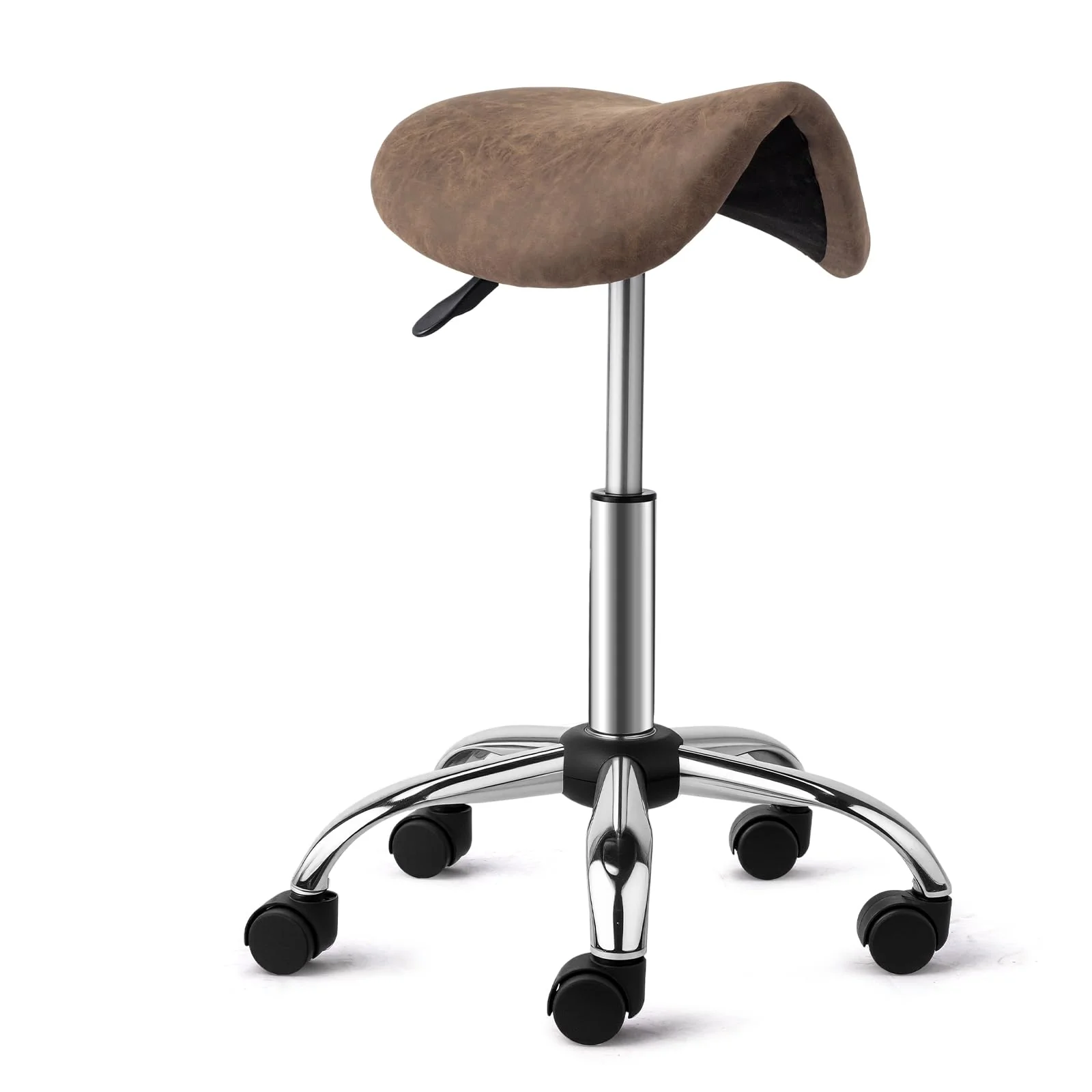 OmySalon Hydraulic Adjustable Rolling Saddle Stool with Swivel Wheels - Image 31