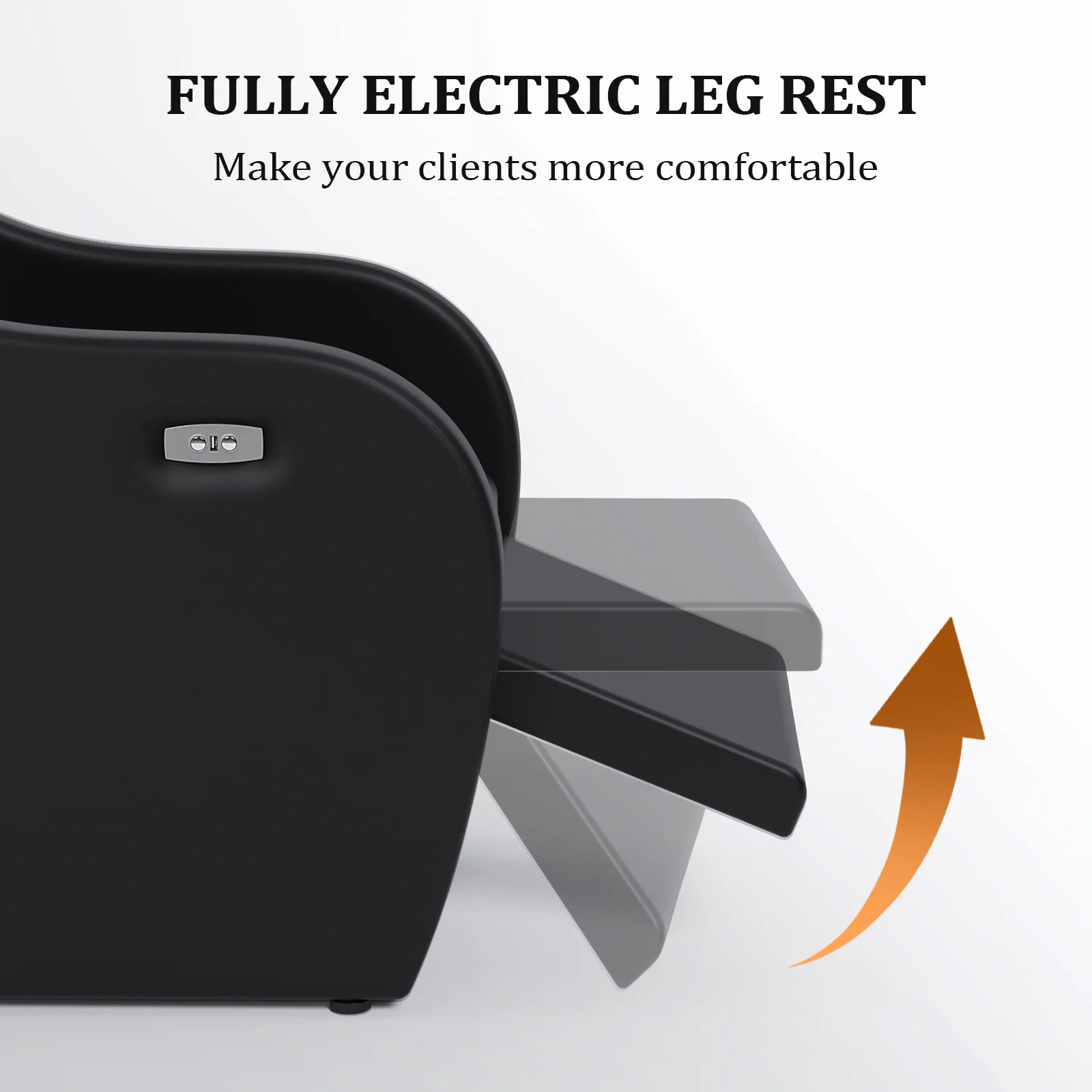 OmySalon BU1211 Electric Shampoo Bowl and Chair Backwash Unit with Reclining Legrest & Tilting Porcelain Shampoo Sink - Image 16
