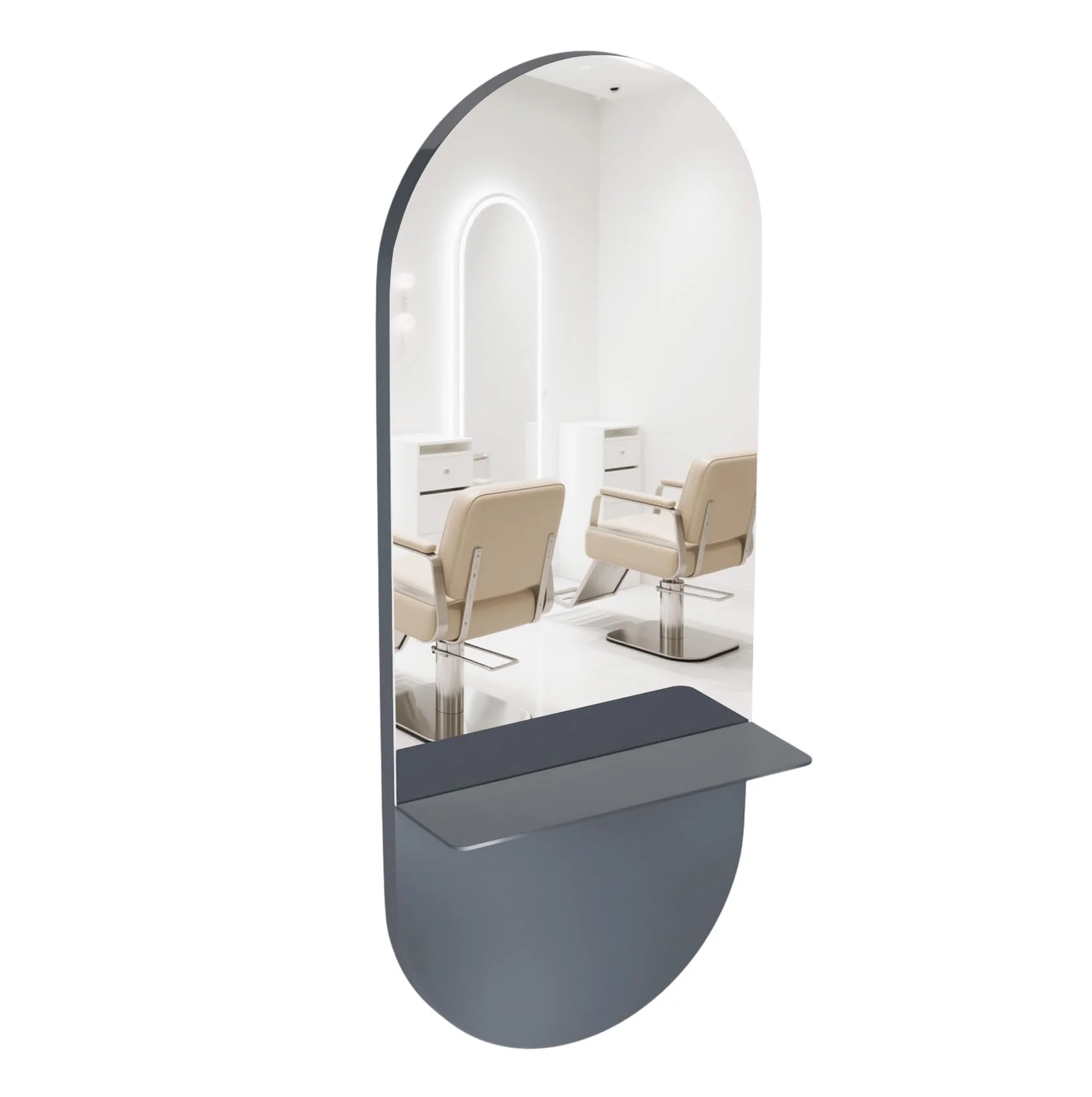 OmySalon SMC Large Oval Wall Mounted Full Body Mirror with Removable Shelf - Image 16